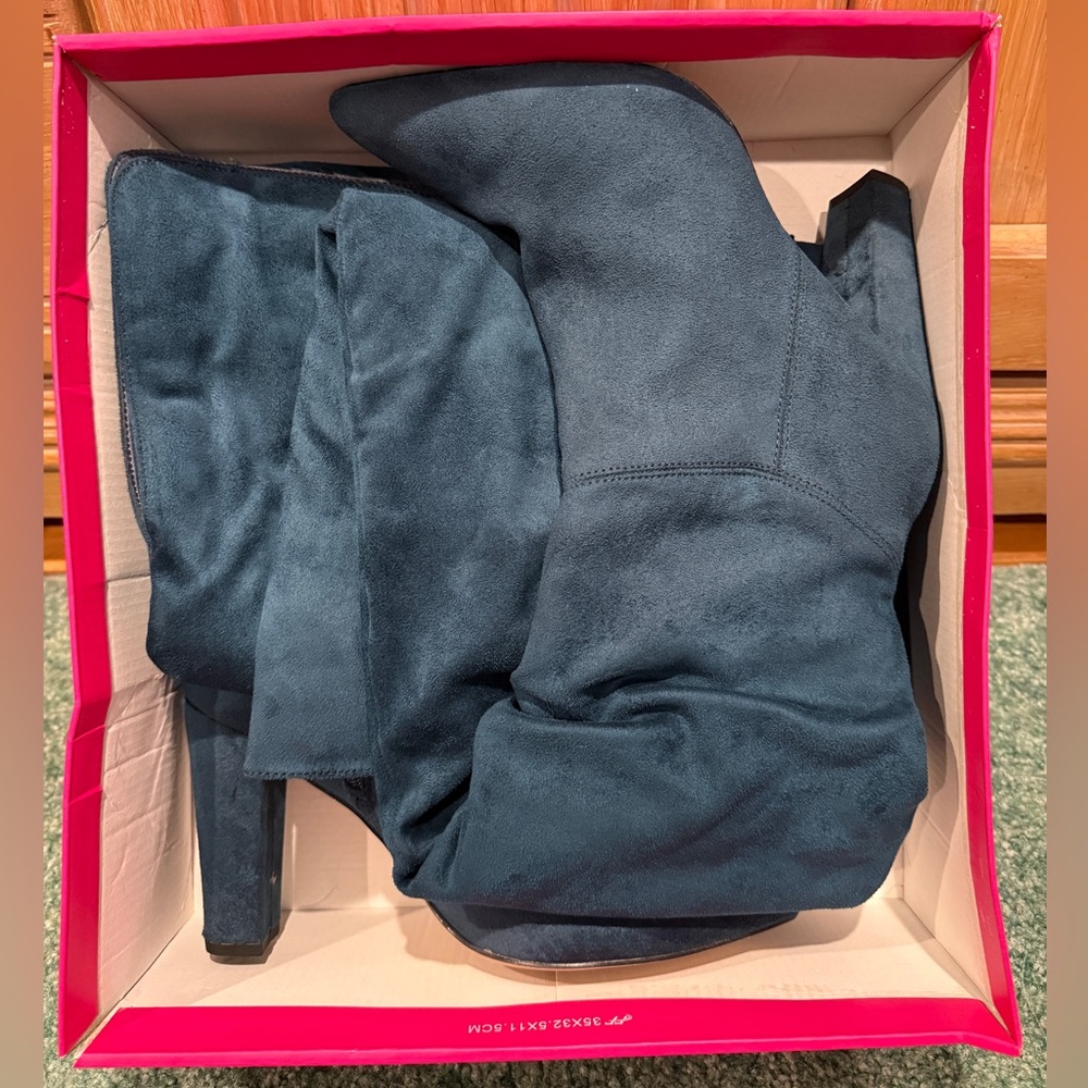 Shoe Dazzle Blue Heeled Boots